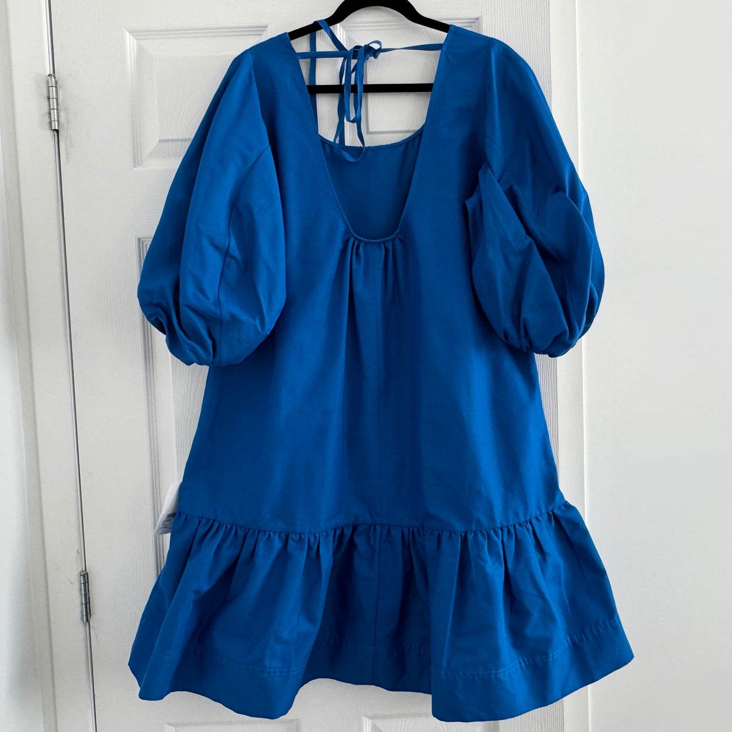 Lee Mathews "Daisy" Cotton Silk Dress in Blue, size "4" (fits like a US 8 ish)