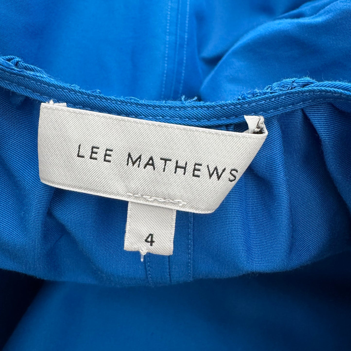 Lee Mathews "Daisy" Cotton Silk Dress in Blue, size "4" (fits like a US 8 ish)