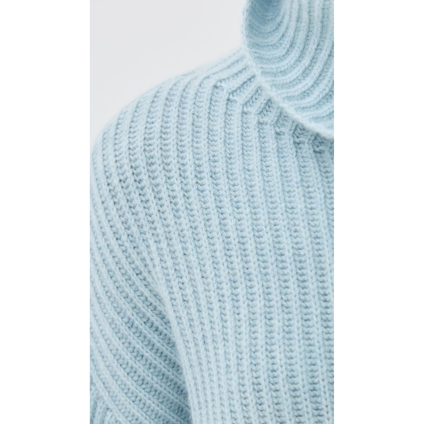 Le Kasha "Lisbon" Ribbed Cashmere Sweater in Blue, One Size Only