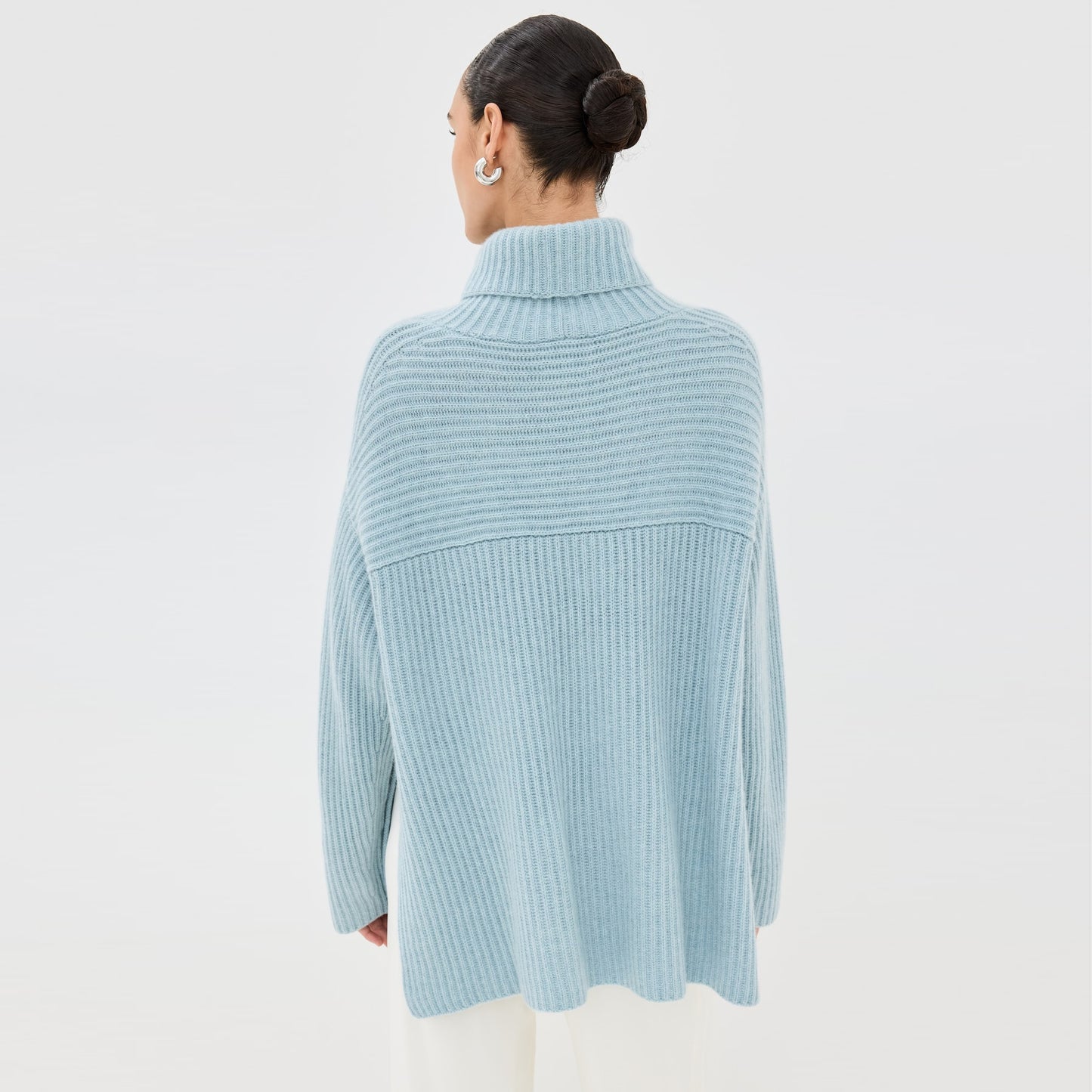 Le Kasha "Lisbon" Ribbed Cashmere Sweater in Blue, One Size Only