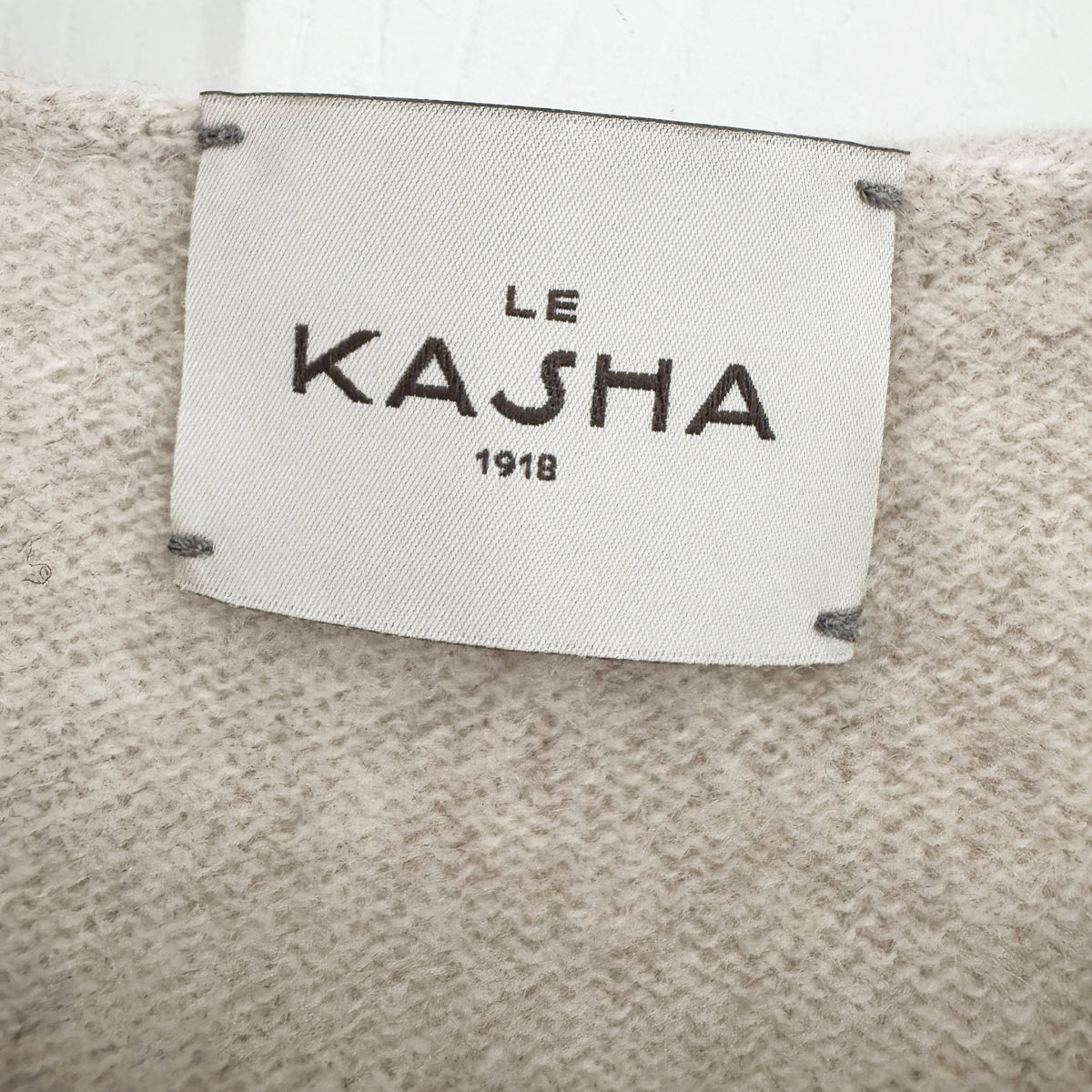 Le Kasha Scoop Neck Cashmere Sweater in Oatmeal, One Size Only (fits S/M)