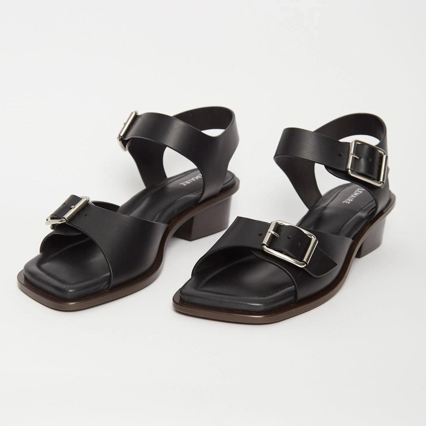 Lemaire Black Square 35mm Heeled Sandals, size 38