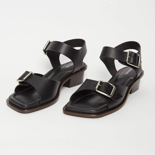 Lemaire Black Square 35mm Heeled Sandals, size 36