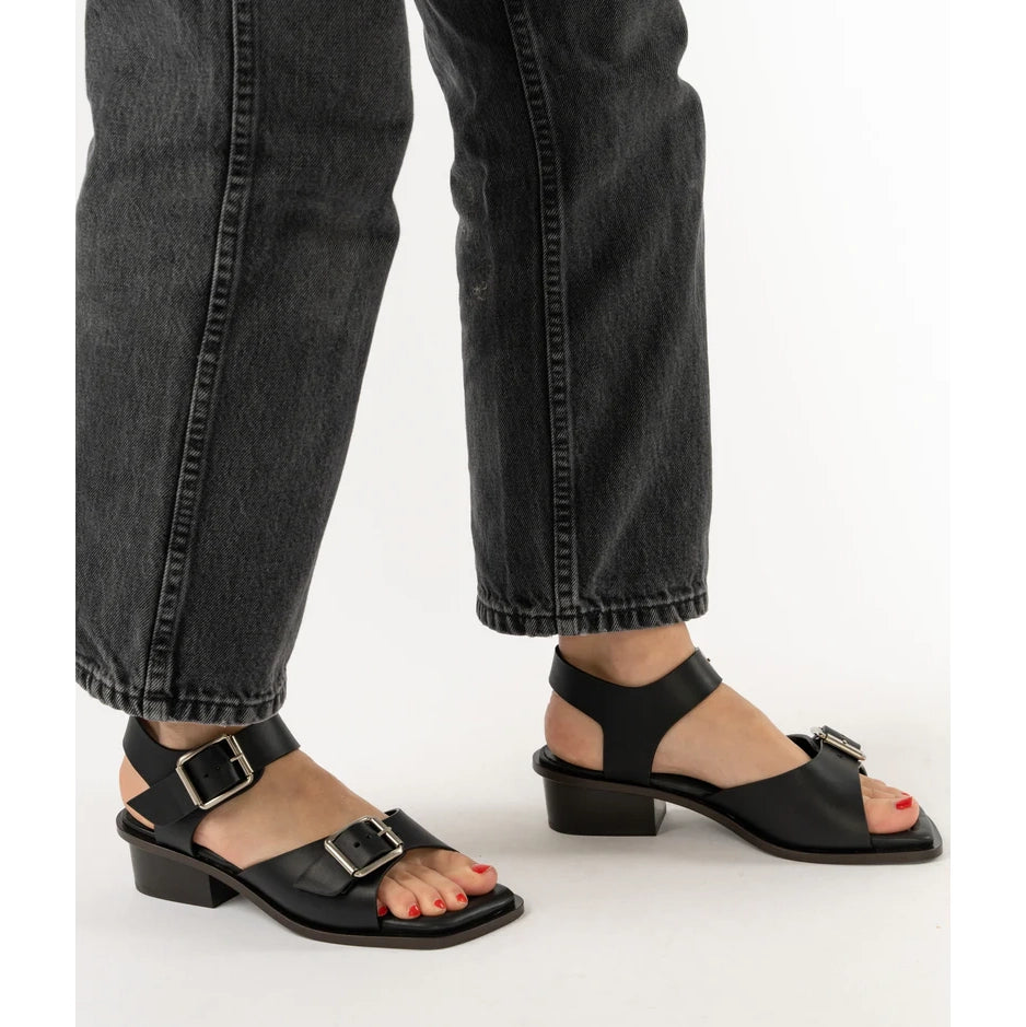 Lemaire Black Square 35mm Heeled Sandals, size 38