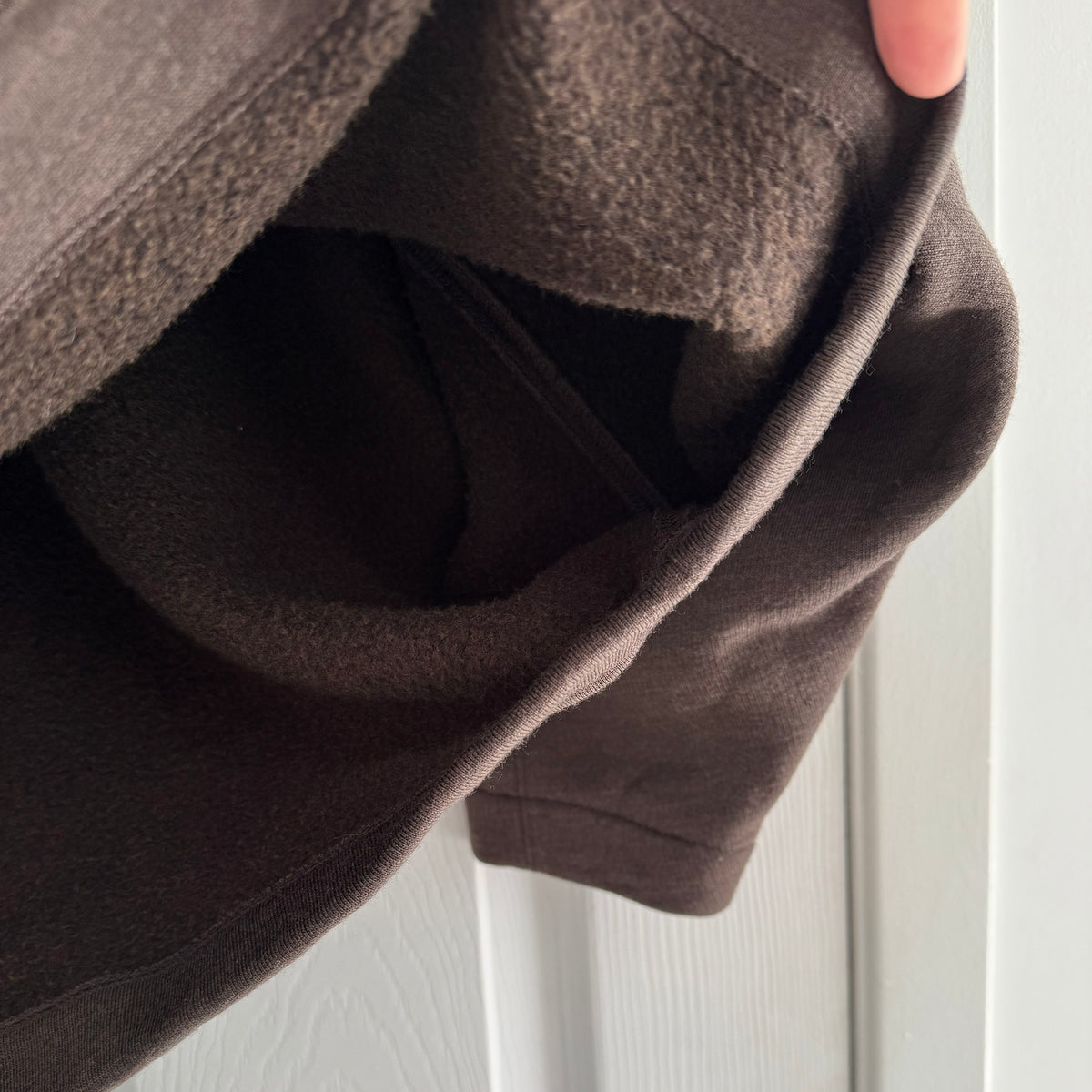 Lemaire High Neck Sweatshirt in Dark Brown Melange, size XS