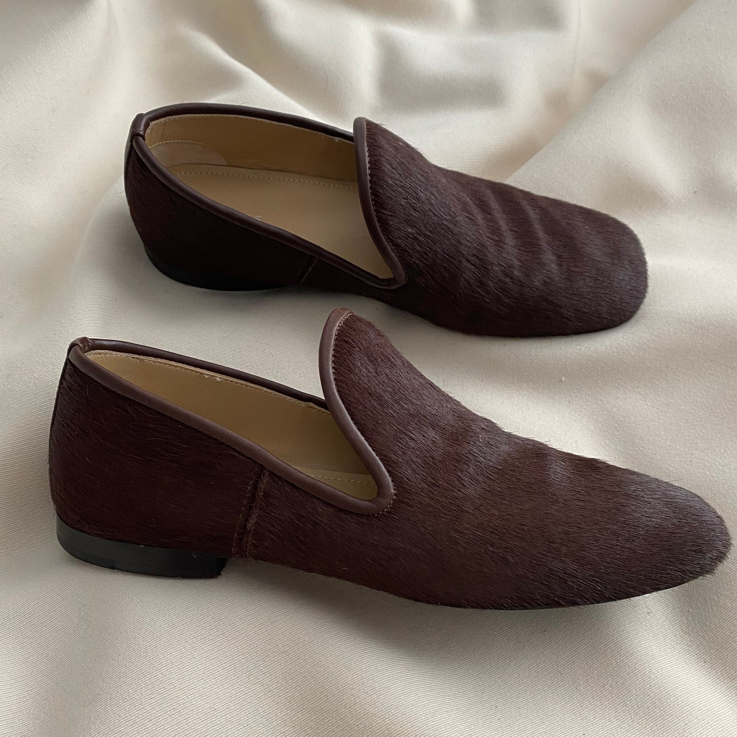 Lemaire Brown Calf Hair Loafers, size 36