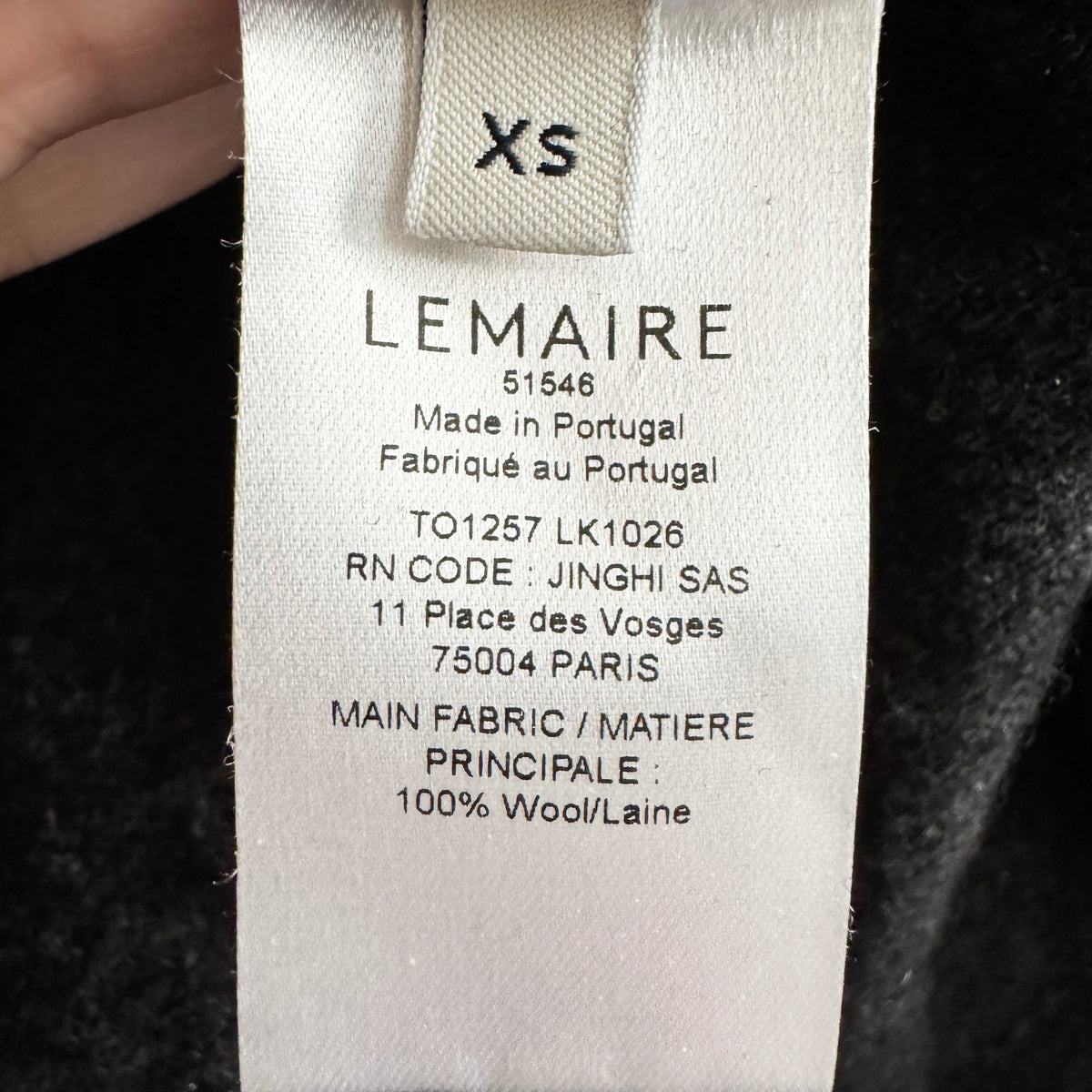 Lemaire Short Sleeve Wool Knit in Dark Grey, size XS