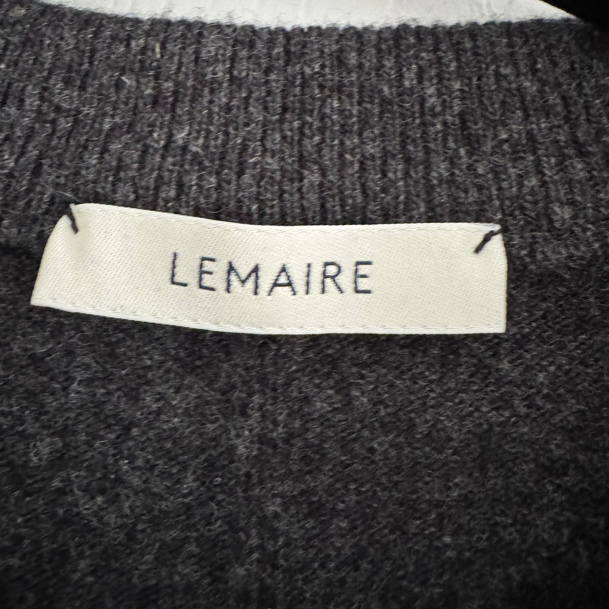 Lemaire Short Sleeve Wool Knit in Dark Grey, size XS