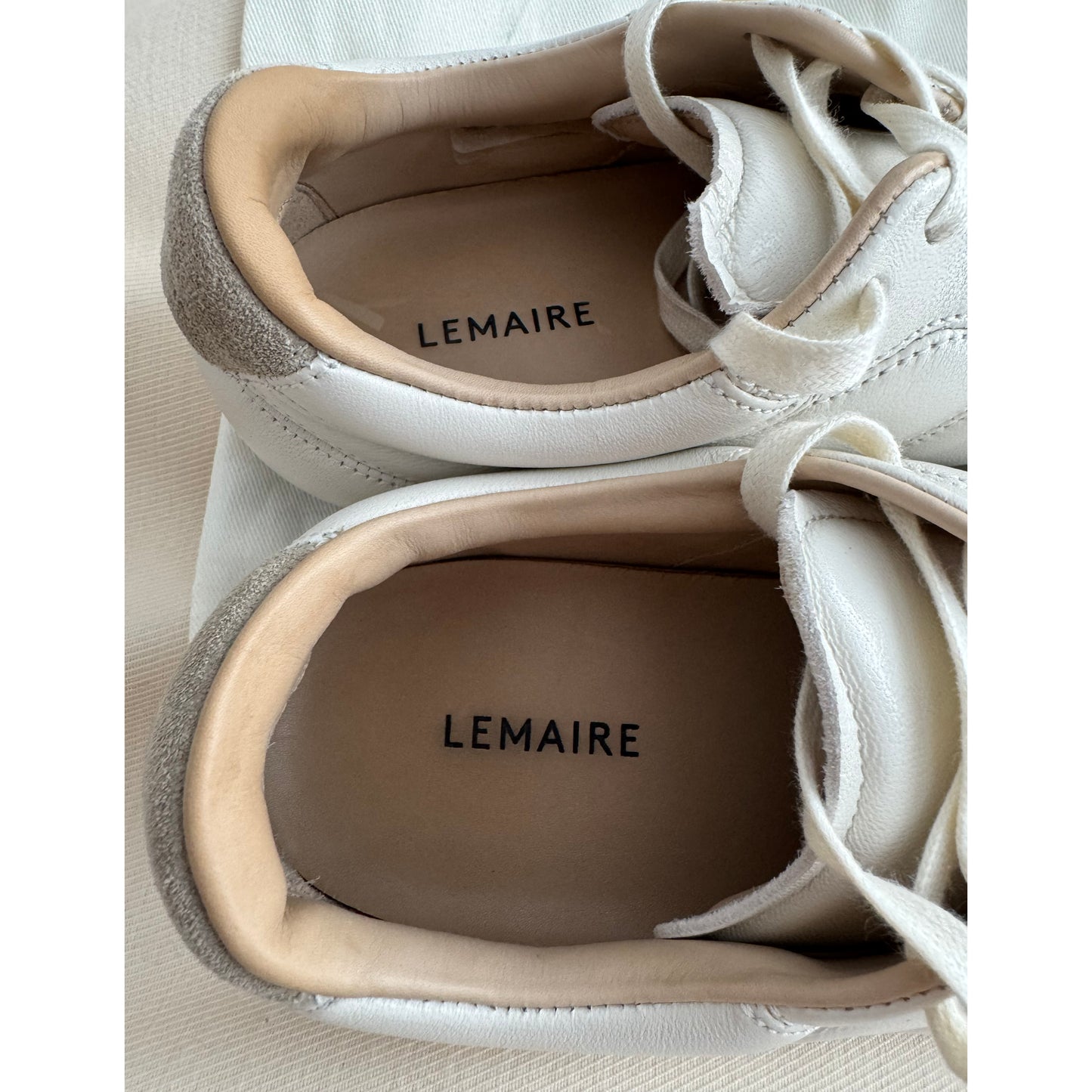 Lemaire "Soft" Nappa Leather Runner in "Milk", size 38