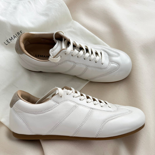 Lemaire "Soft" Nappa Leather Runner in "Milk", size 38