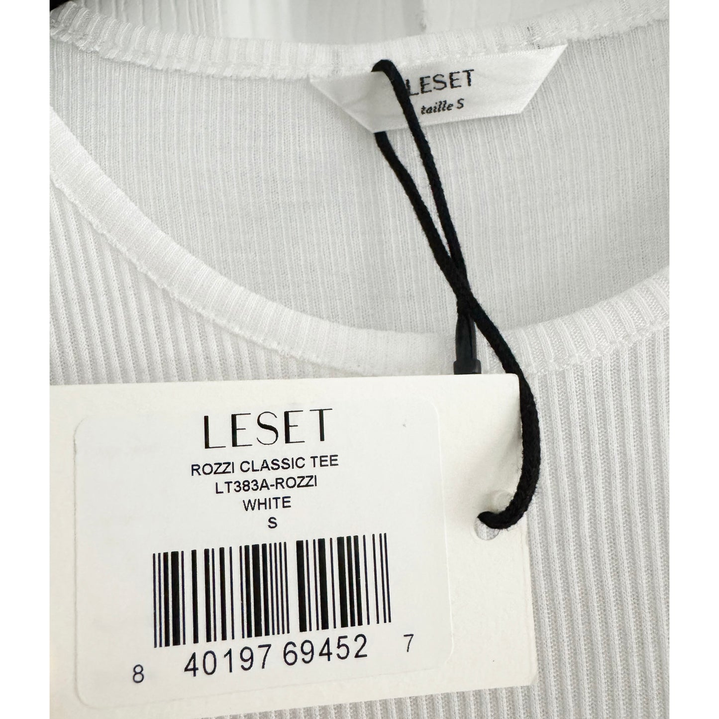 Leset "Rozzi" Scoop Neck Tank & Classic Tee in White, size Small