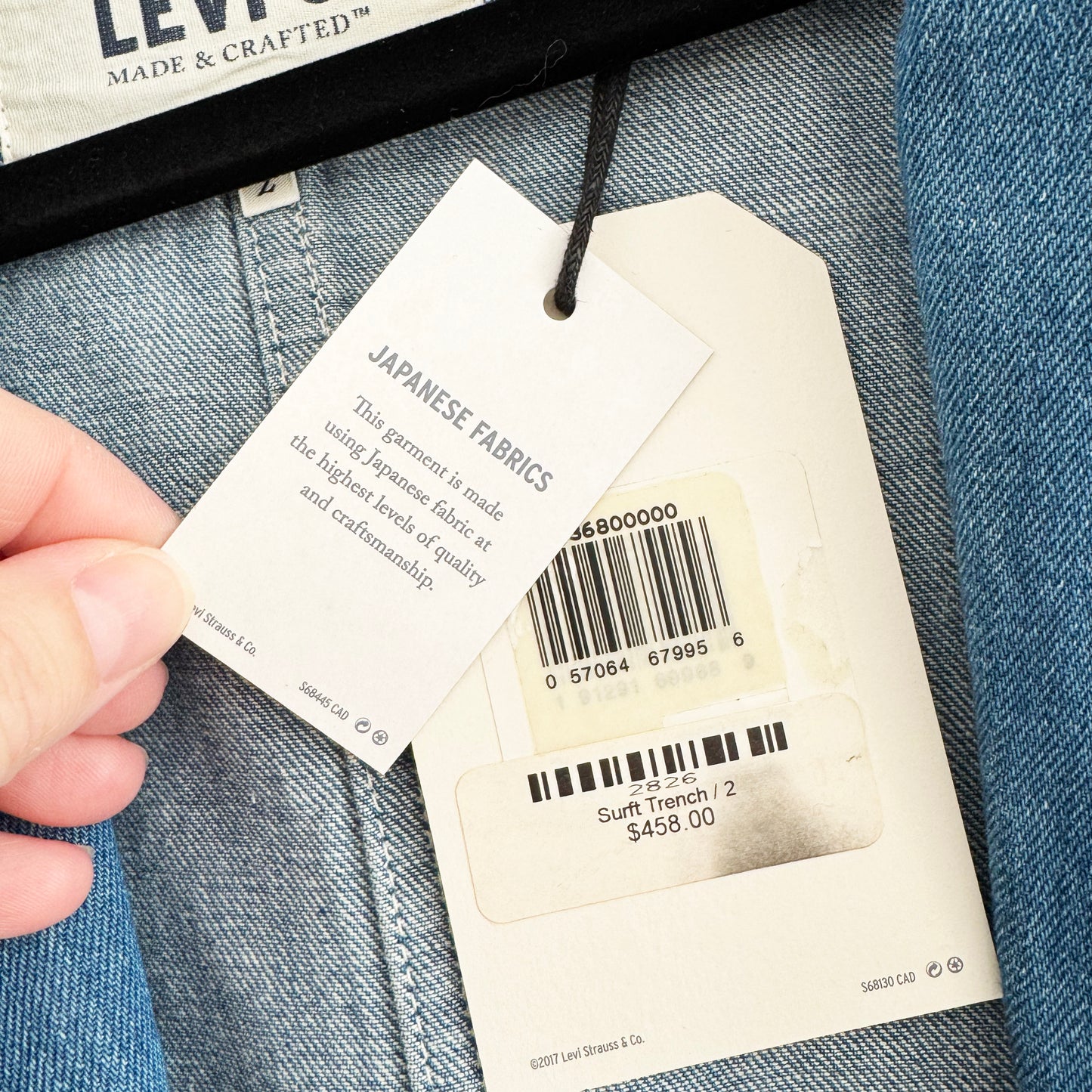 Levi's Made and Crafted "Surft" Denim Coat, size Small