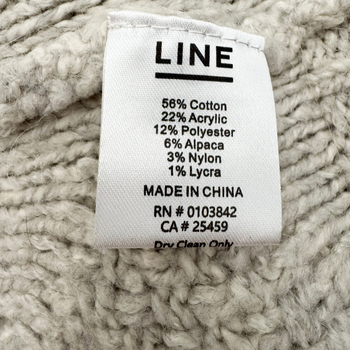 Line Knitwear Cable Knit Belted Vest in Grey, size XS