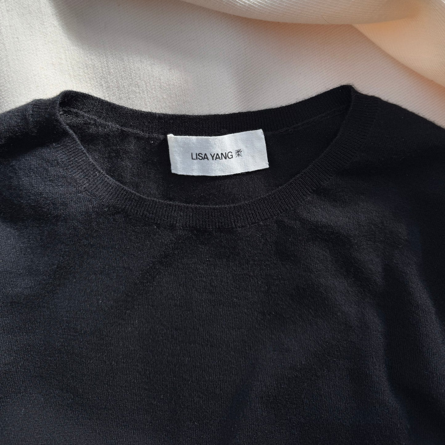 Lisa Yang "Ari" Cashmere Tee in Black, size "0" (XS)