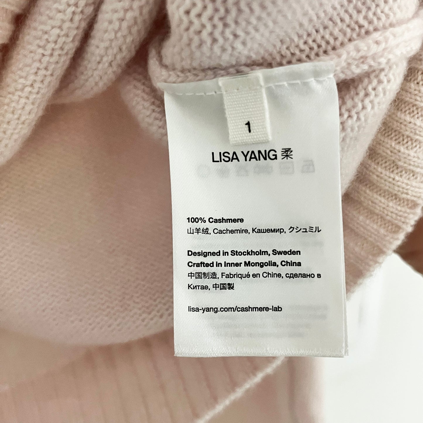 Lisa Yang "Mable" Sweater in Soft Pink, size "1" (size Small)