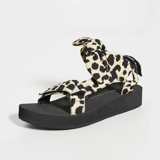 Loeffler Randall Sporty Sandals in Leopard Print, size 10.5