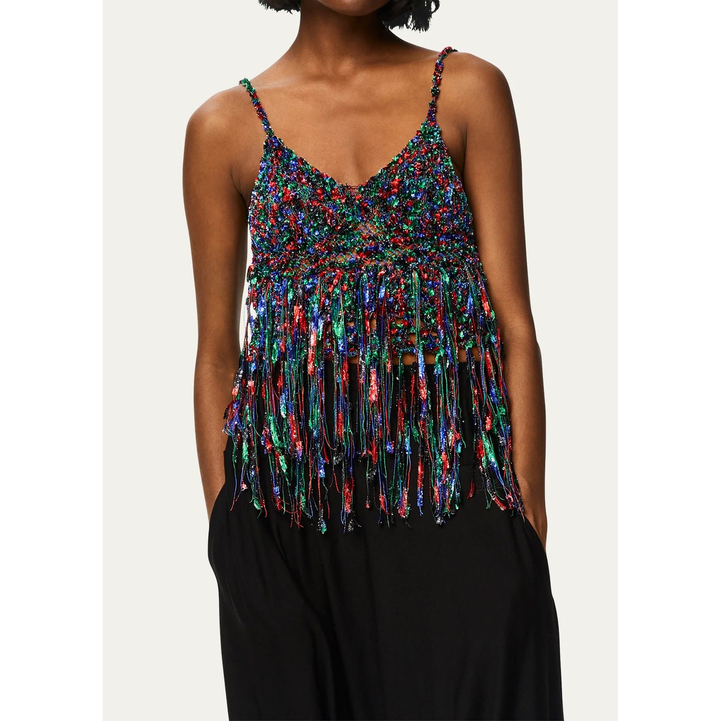 Loewe x Paula's Ibiza Metallic Halter Top, size Small