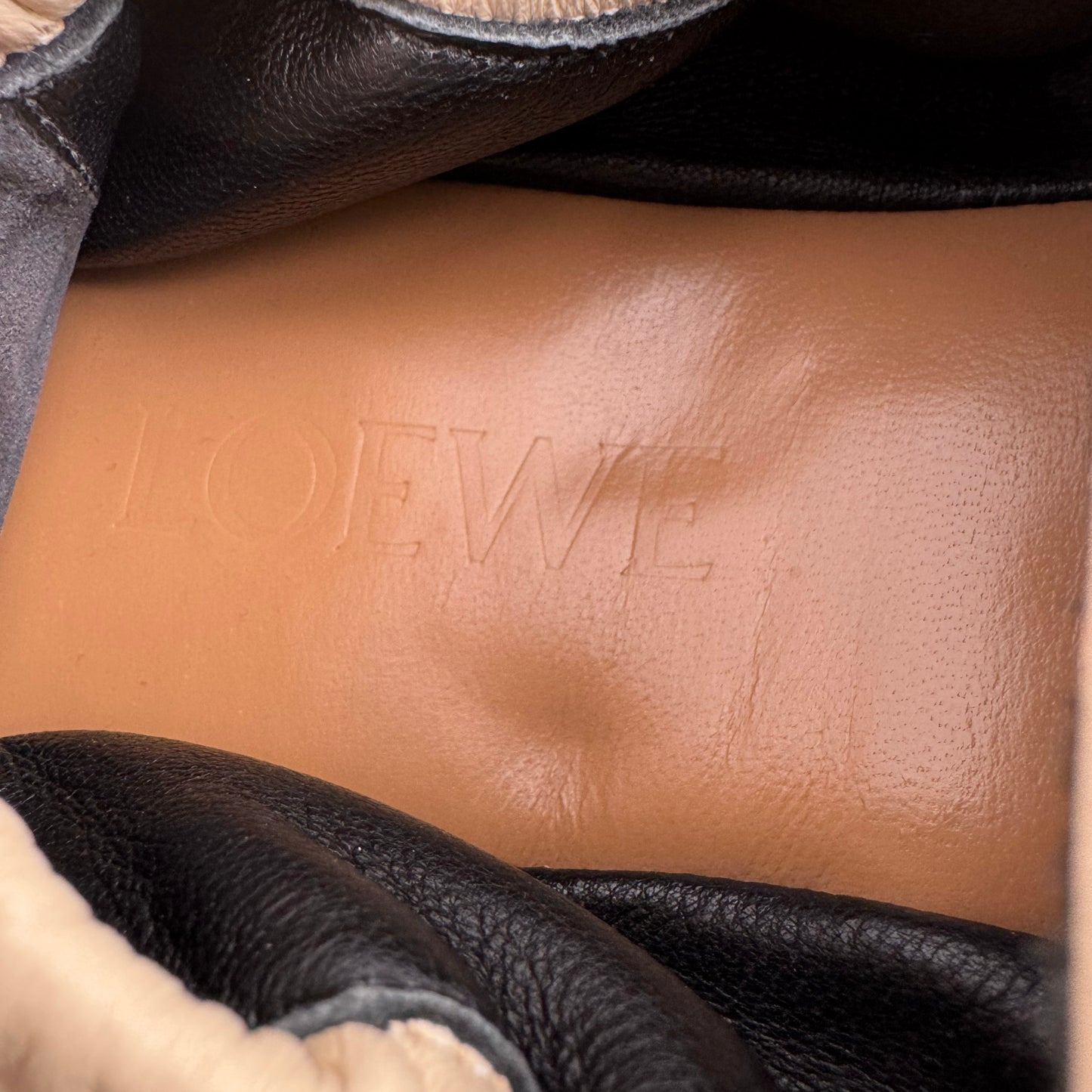 Loewe "Gate" leather loafers in Ivory, size 39