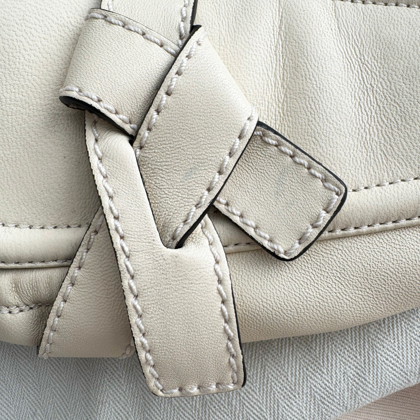 Loewe "Gate" leather loafers in Ivory, size 39