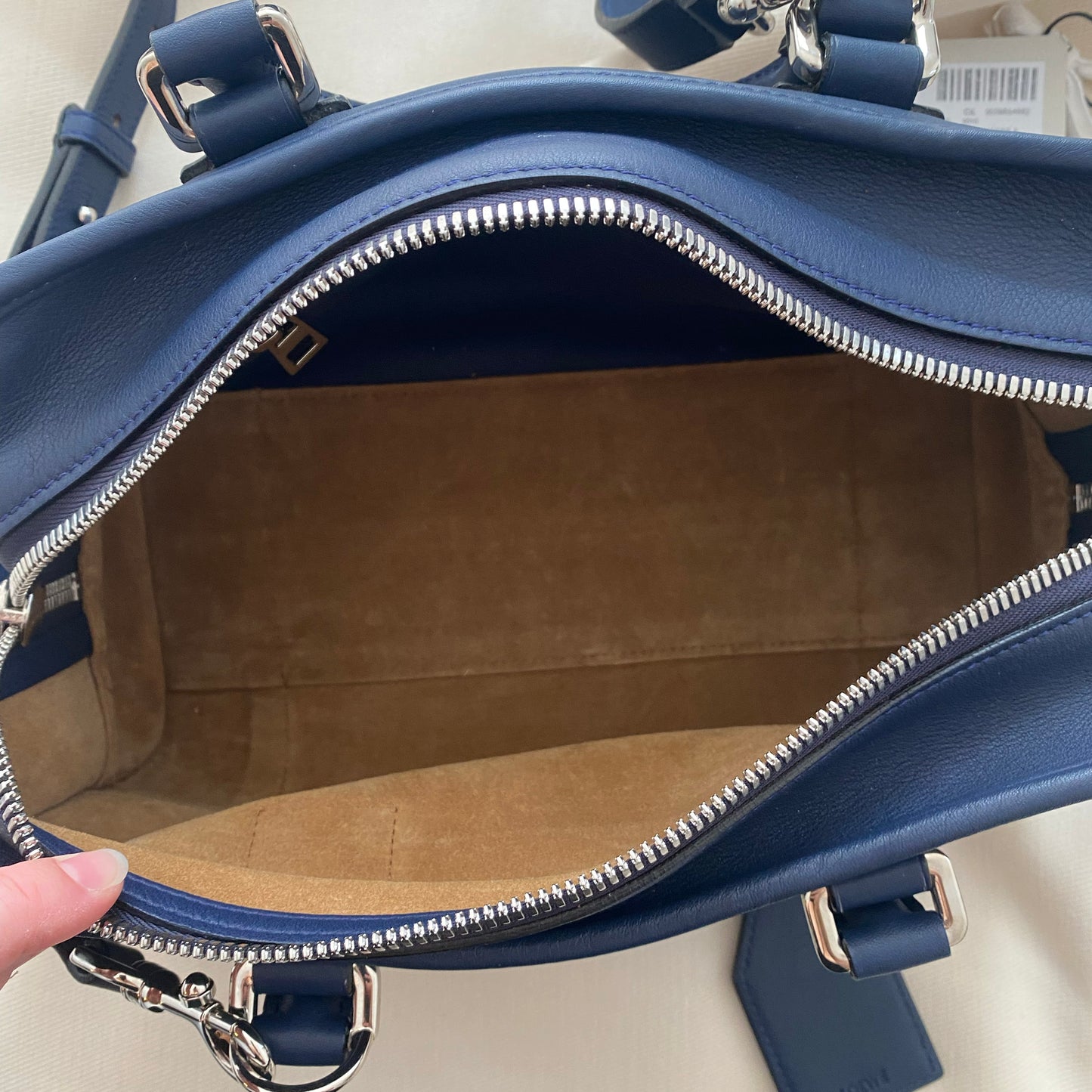 Loewe Amazona 28 Bag in Navy Nappa Calfskin