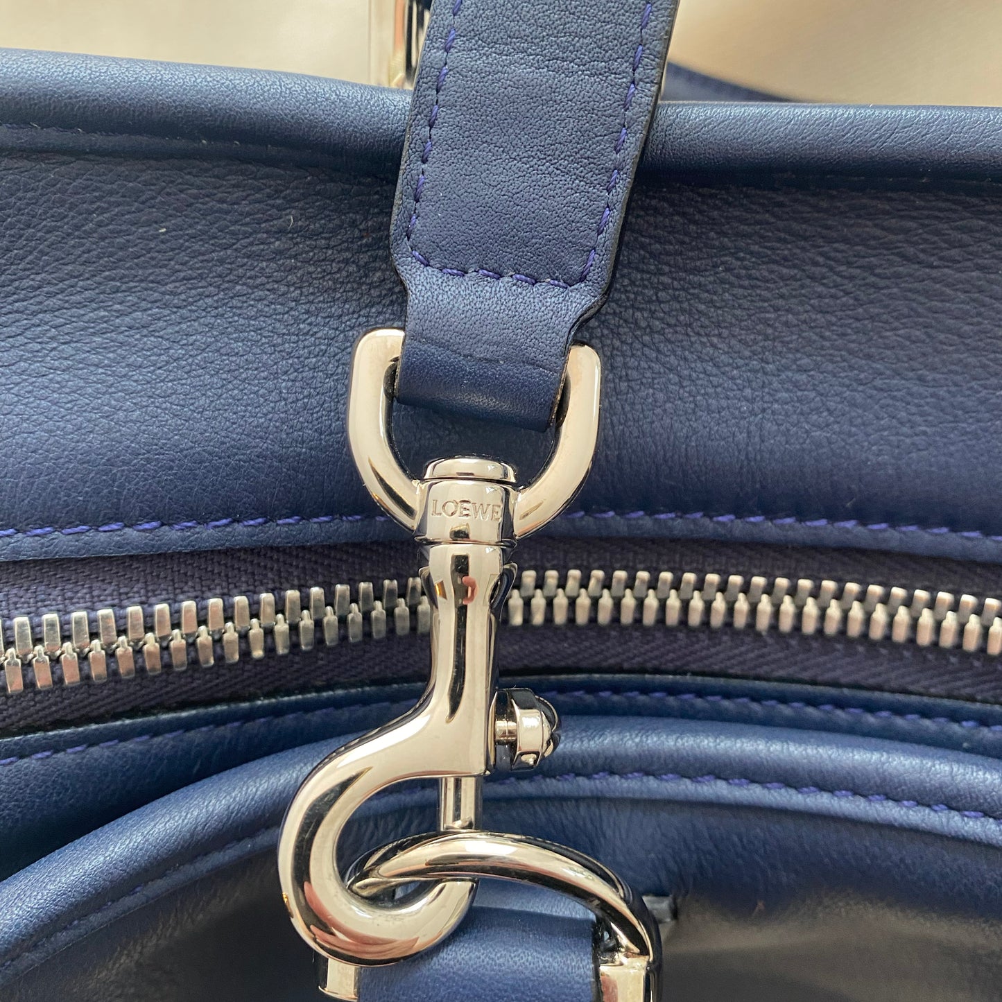 Loewe Amazona 28 Bag in Navy Nappa Calfskin