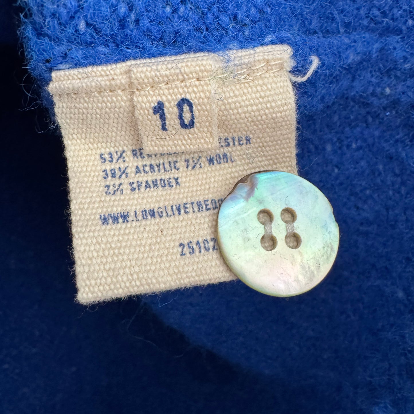 ** KIDS ** Long Live the Queen Cardigan in Blue, size 10 years