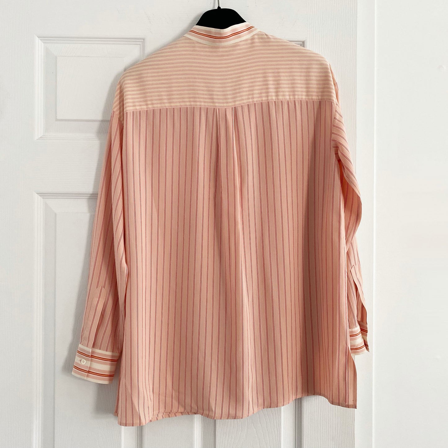 Loro Piana Pink Striped Silk Blouse, size 42 (fits like size 6/8)