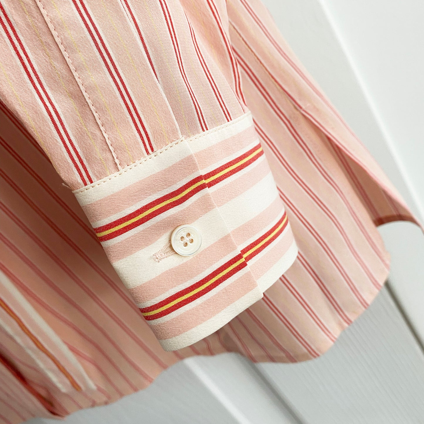 Loro Piana Pink Striped Silk Blouse, size 42 (fits like size 6/8)