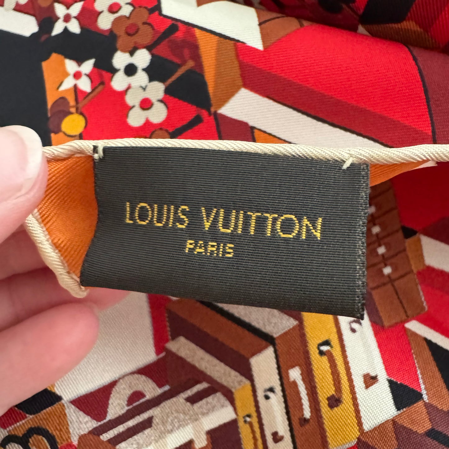 Louis Vuitton 90cm Silk Square Scarf in Red