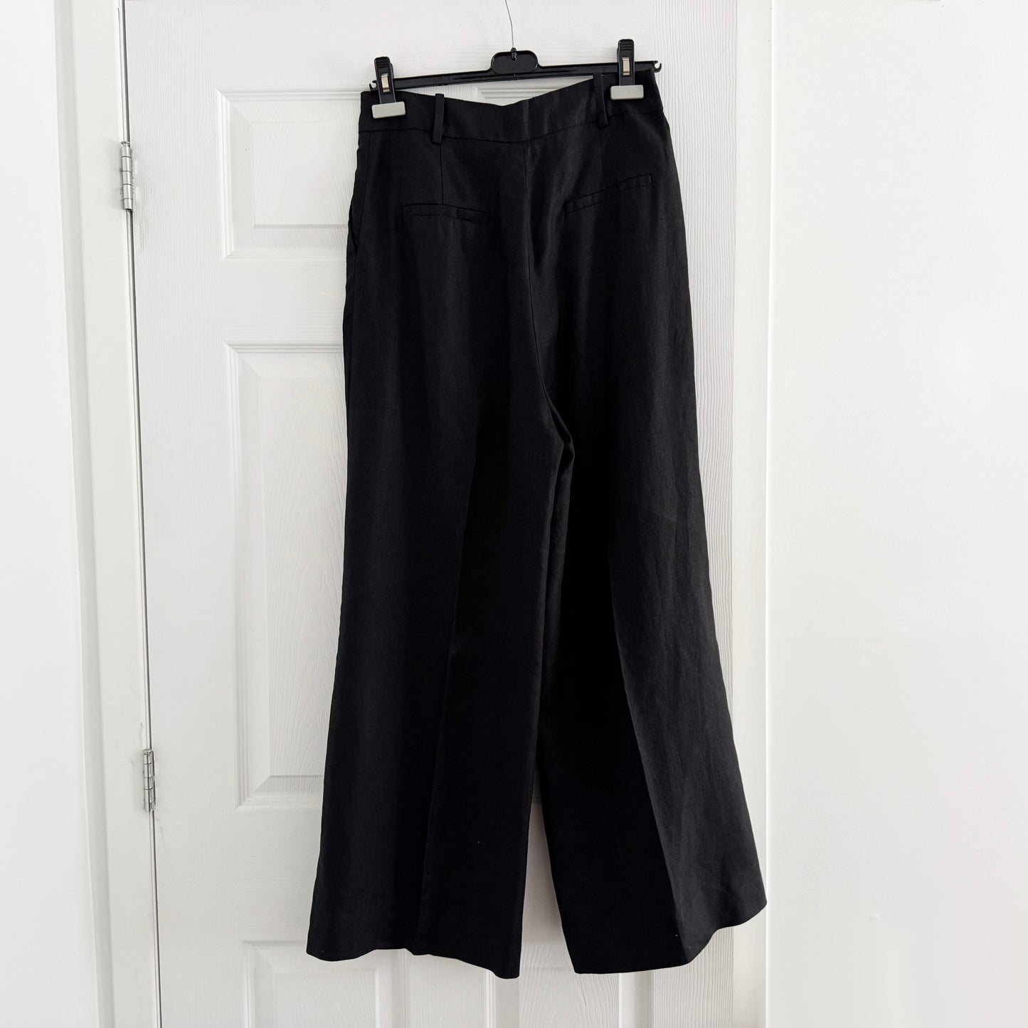 Loulou Studio "Baiyan" Linen Wide Leg Pants in Black, size Large (fits size medium)