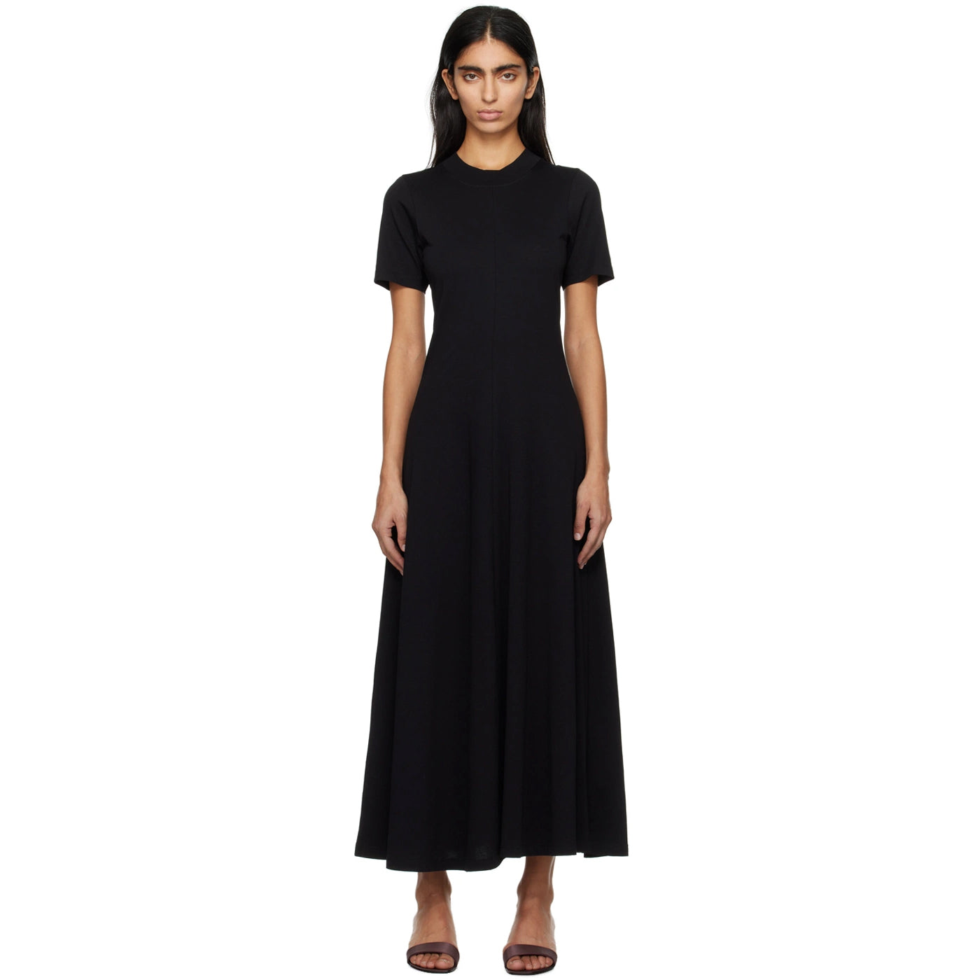 Loulou Studio "Sola" T-Shirt Dress in Black, size Medium (fits S/M)