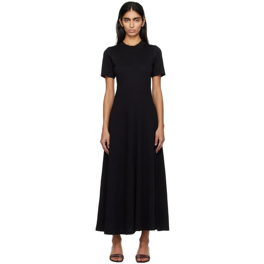 Loulou Studio "Sola" T-Shirt Dress in Black, size Medium (fits S/M)
