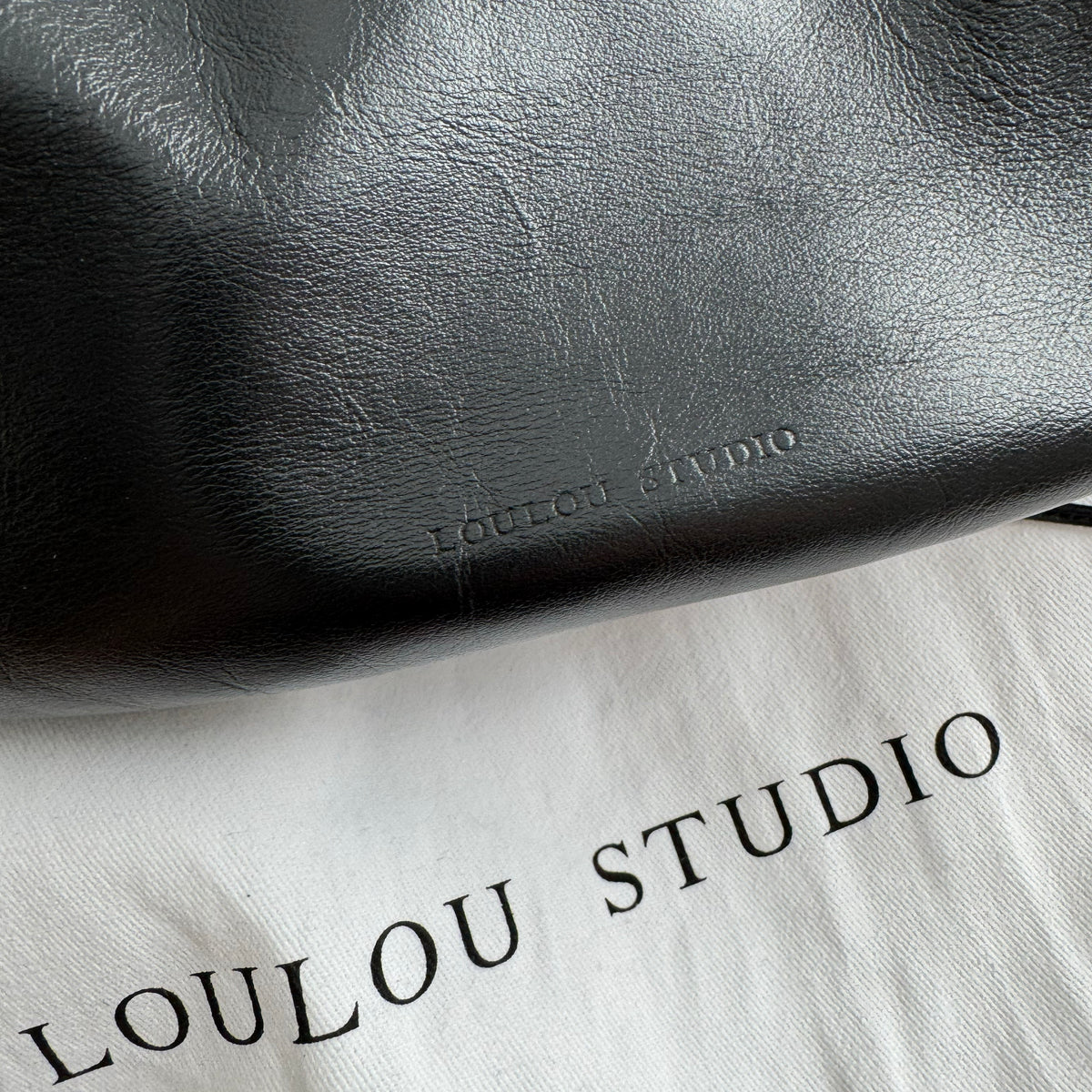 Loulou Studio "Lou" Soft Leather Pouch in Black