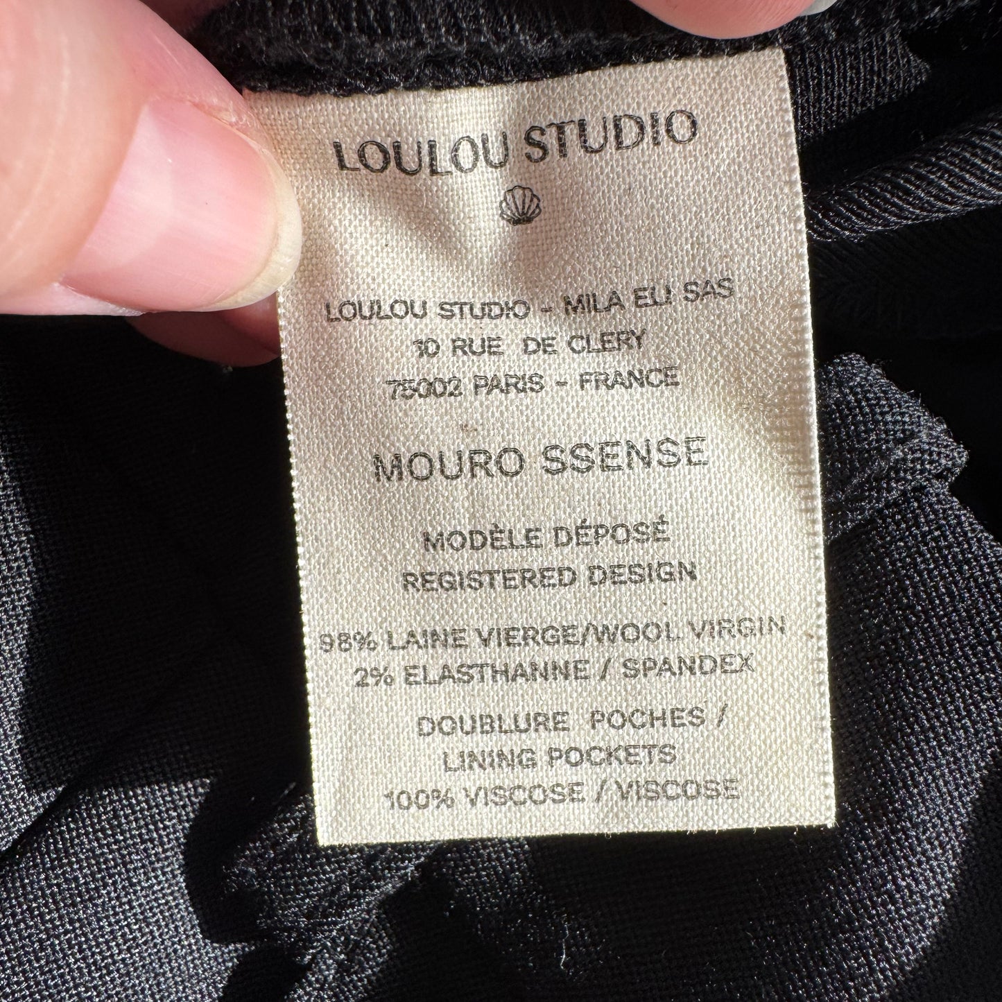 Loulou Studio Mouro Trousers in Black, Size XS