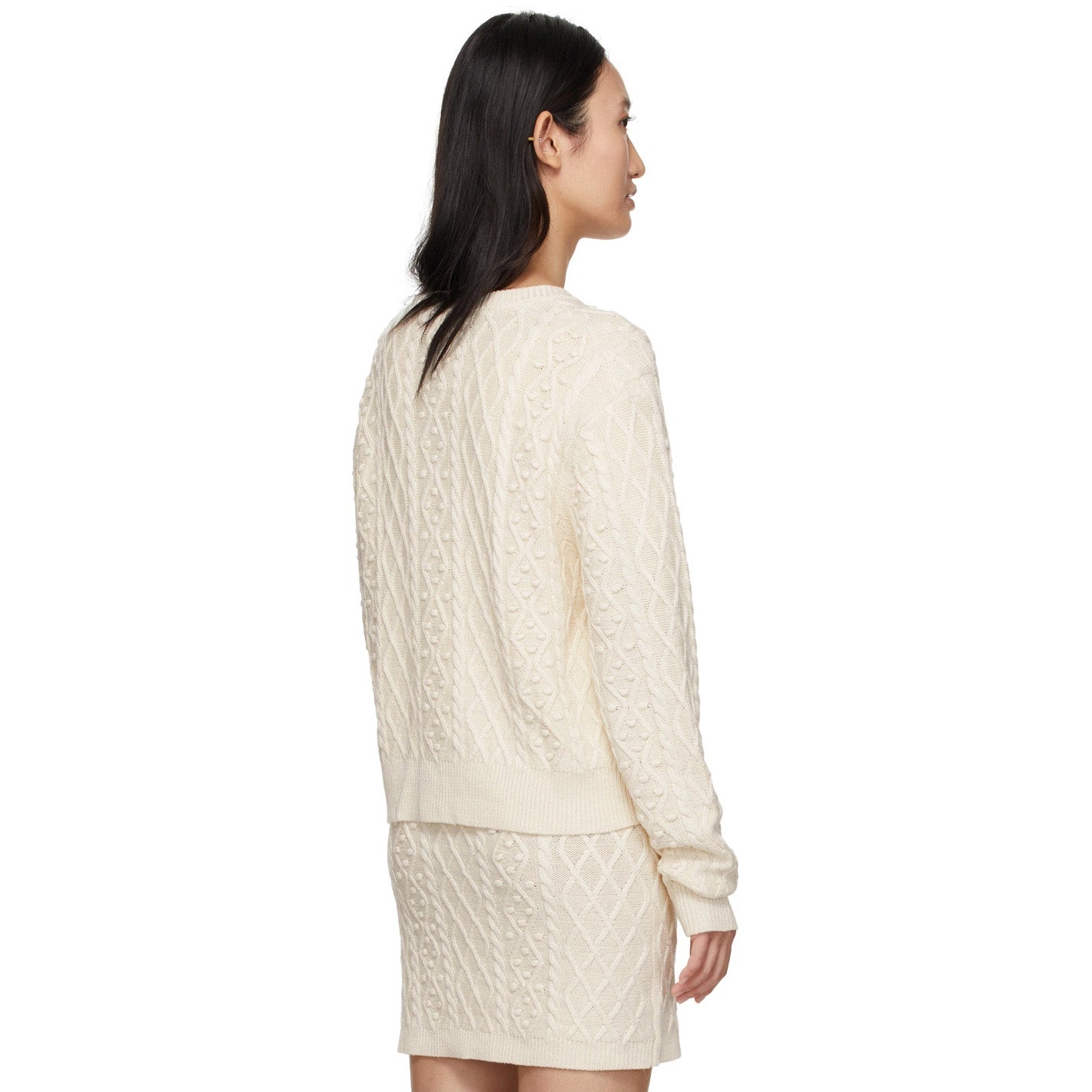 LouLou Studio "Vilm" Cardigan in Ivory, size Small (fits S/M)
