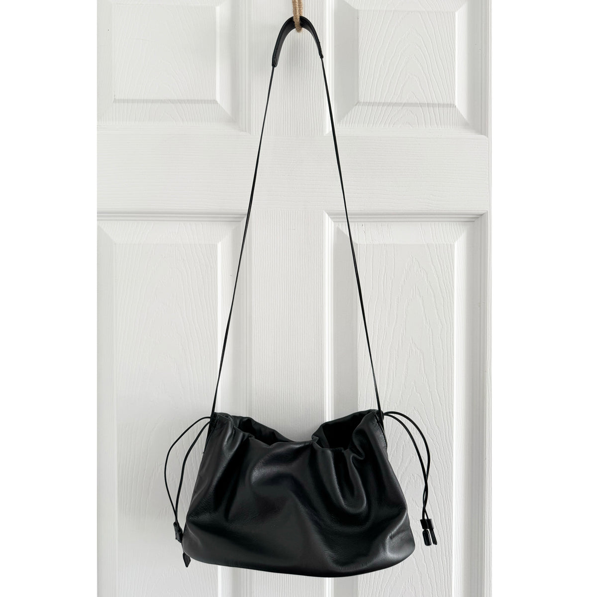 Loulou Studio "Lou" Soft Leather Pouch in Black