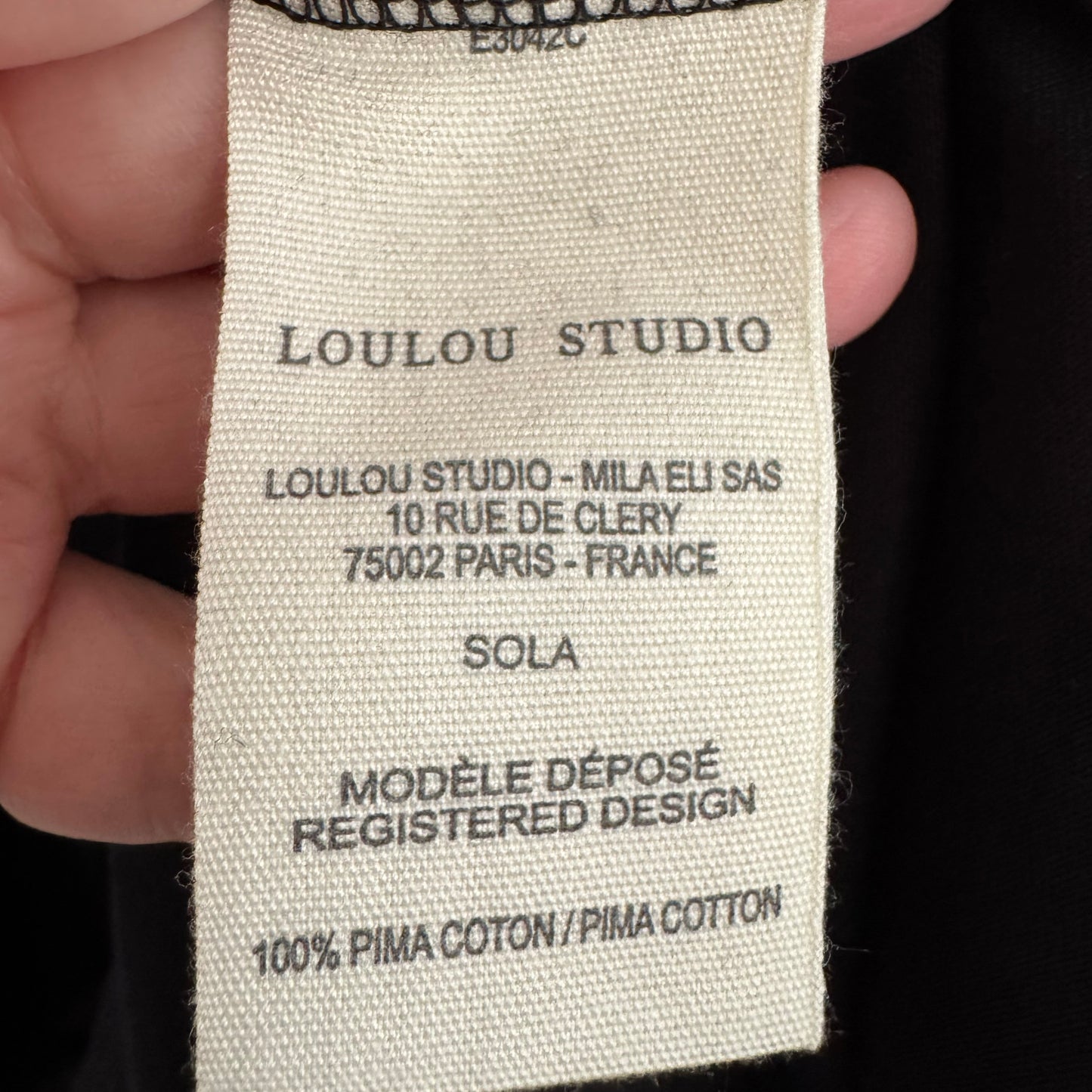 Loulou Studio "Sola" T-Shirt Dress in Black, size Medium (fits S/M)