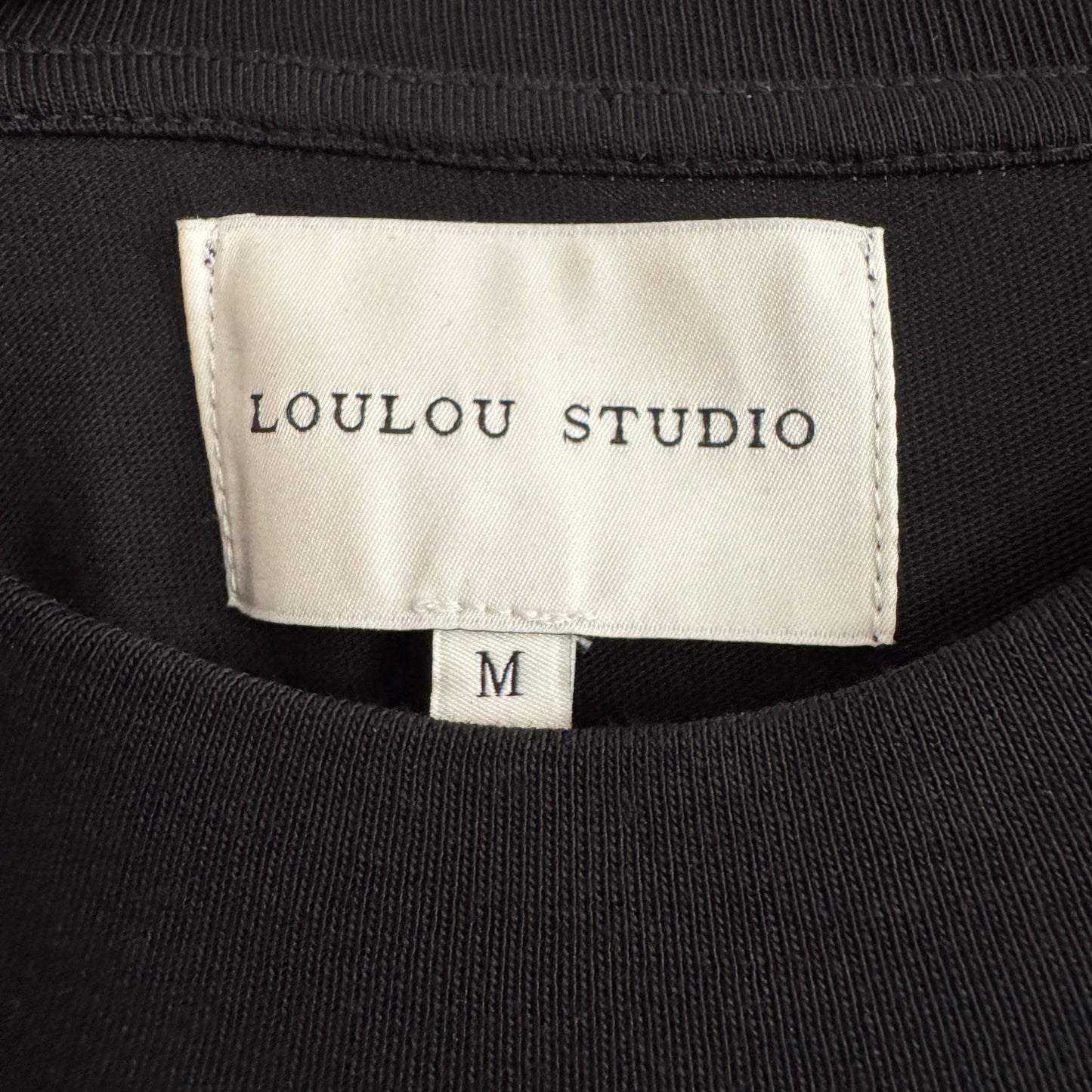 Loulou Studio "Sola" T-Shirt Dress in Black, size Medium (fits S/M)