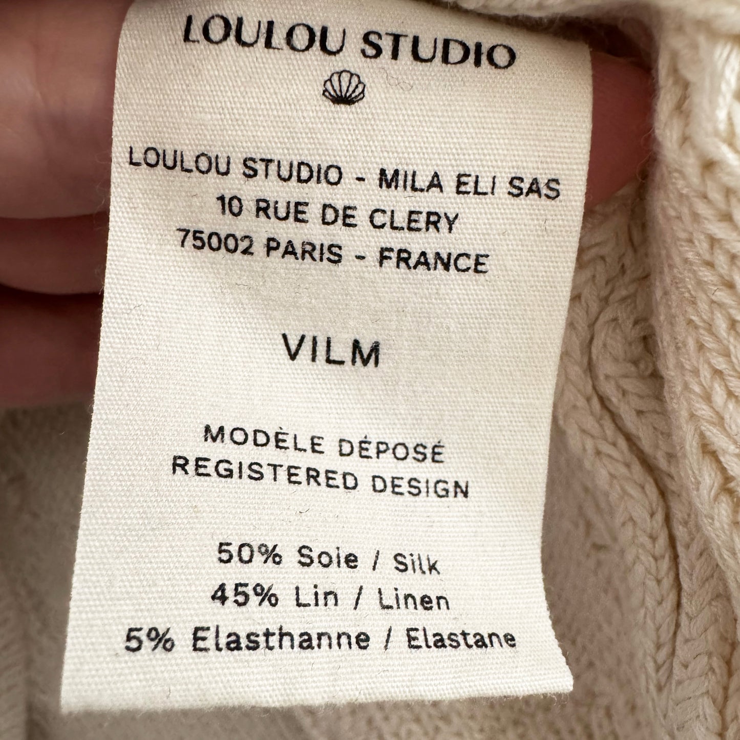 LouLou Studio "Vilm" Cardigan in Ivory, size Small (fits S/M)
