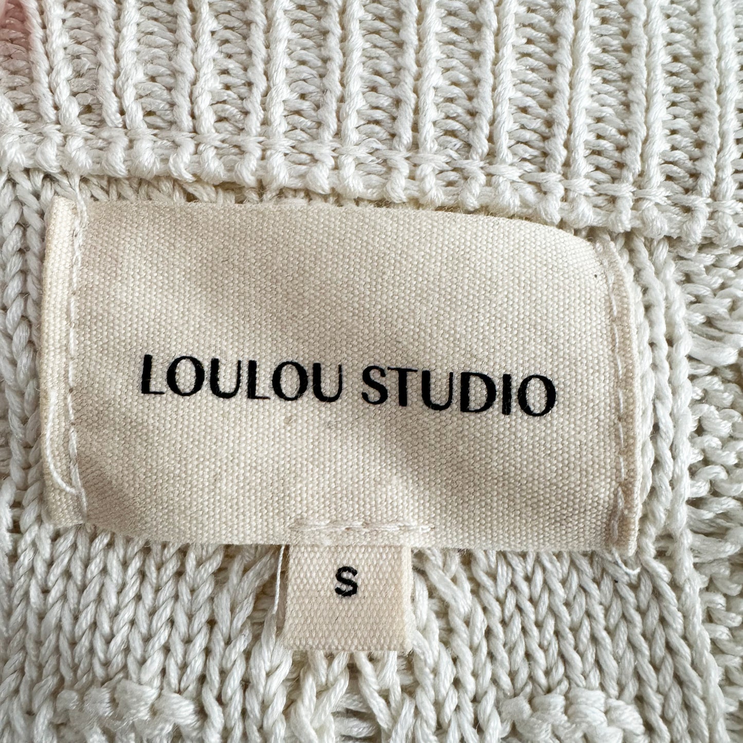 LouLou Studio "Vilm" Cardigan in Ivory, size Small (fits S/M)