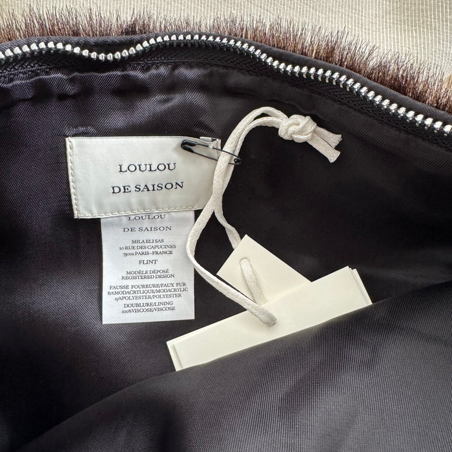 Loulou de la Saison "Flint" Faux Fur Clutch