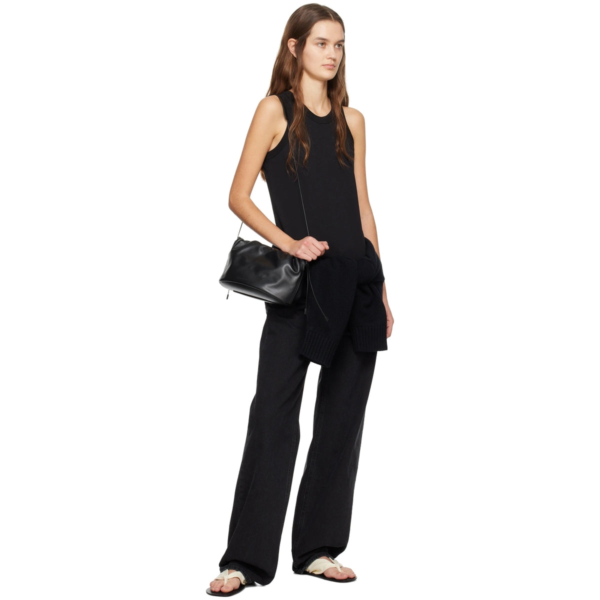 Loulou Studio "Lou" Soft Leather Pouch in Black