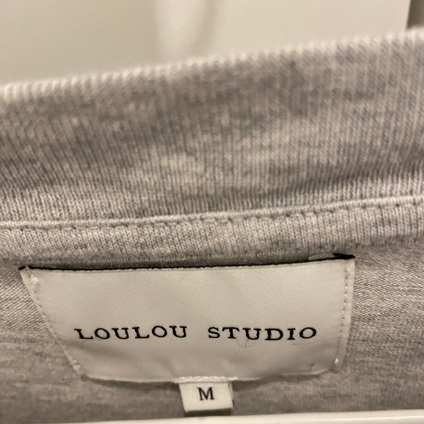 LouLou Studio Grey "Gupo" Cropped Tee, size Medium