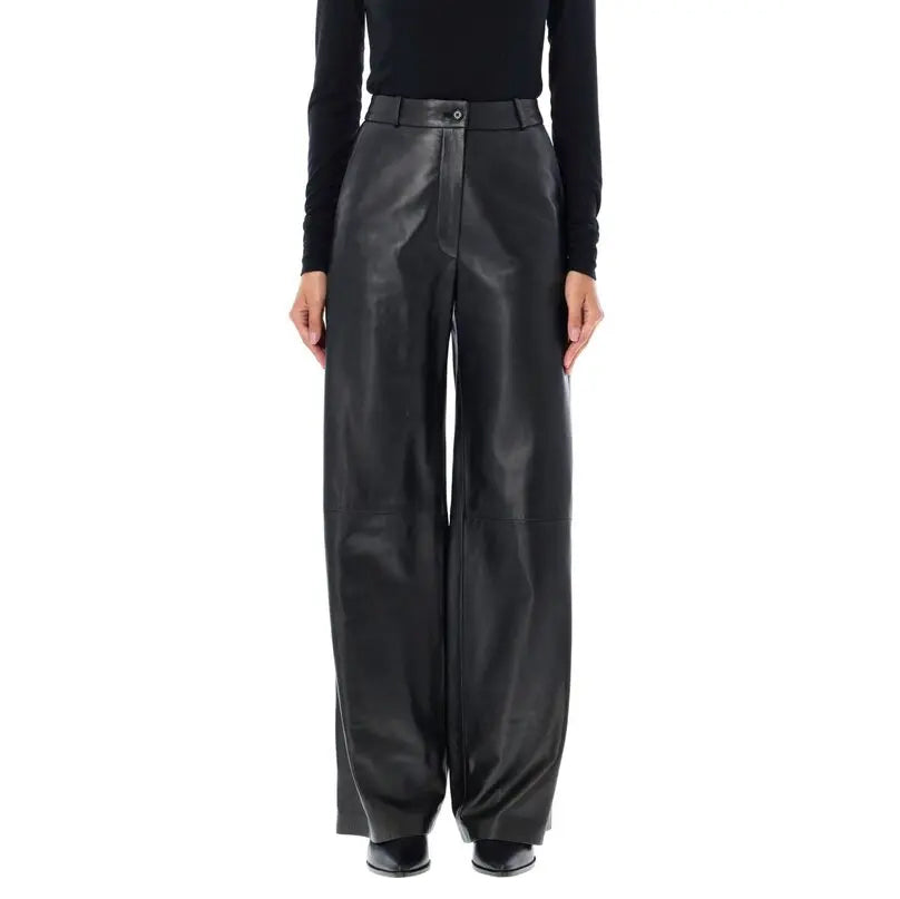 LouLou Studio "Noro" Black Leather Pants, size XS