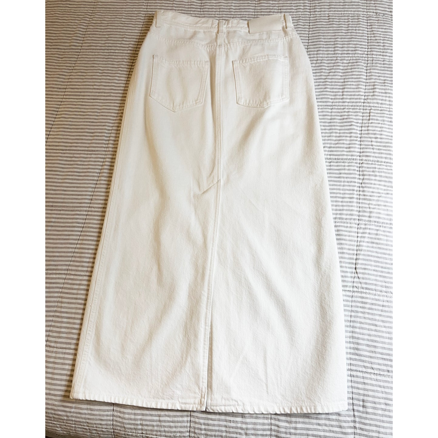 Loulou Studio "Rona" Denim Skirt in Ivory, size Small (fits size 2/4)