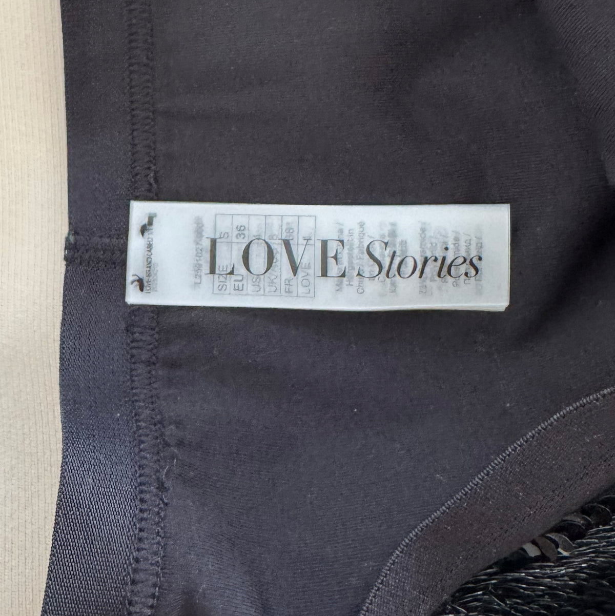 Love Stories Sequin Lingerie Set in Black, size Small