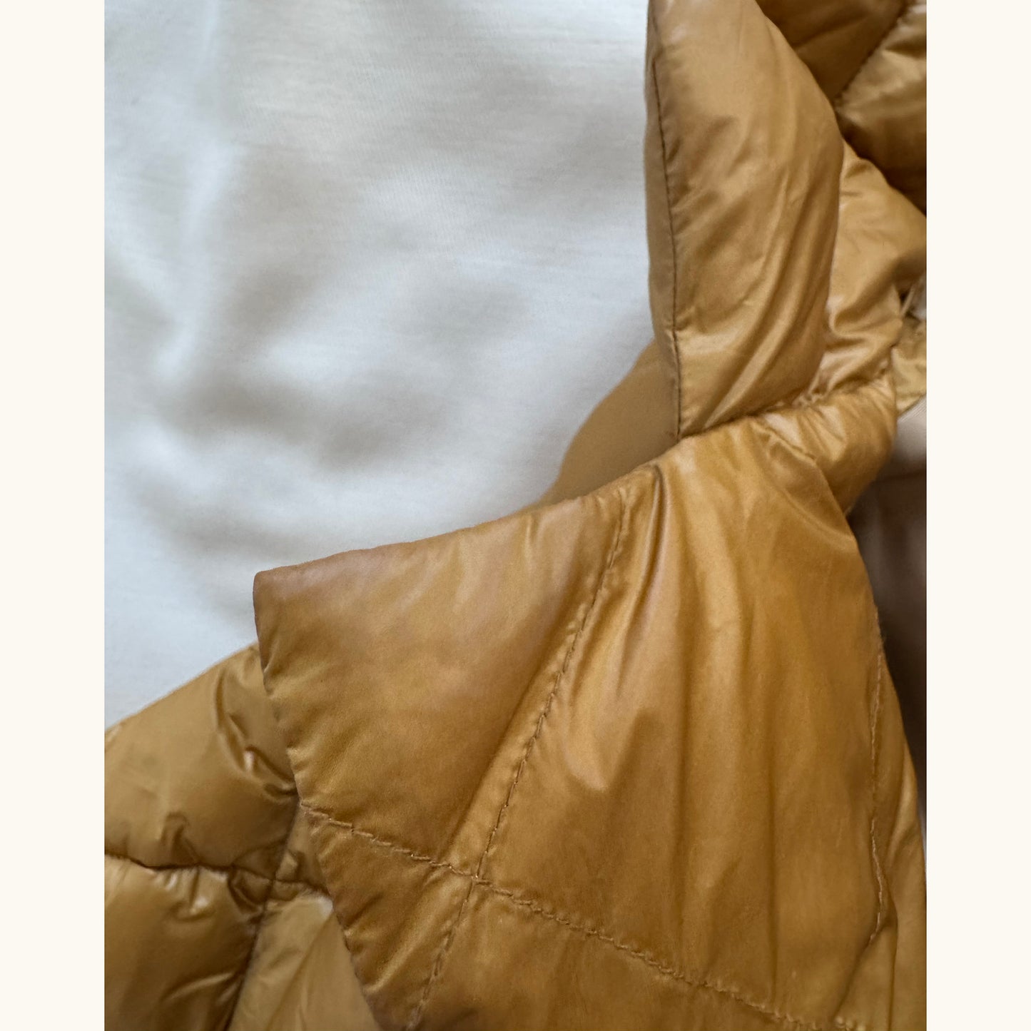 Luxton Quilted "Curve" Coat in Copper/Gold, size Medium