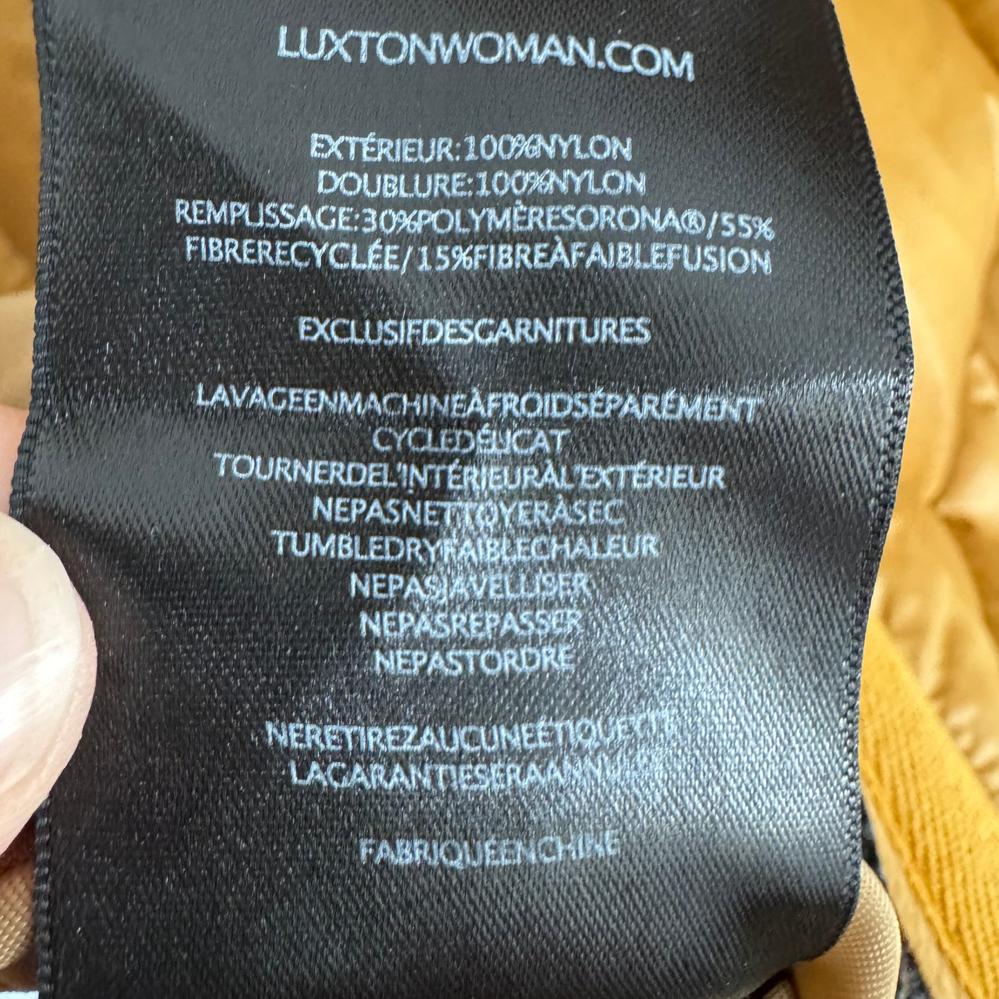 Luxton Quilted "Curve" Coat in Copper/Gold, size Medium