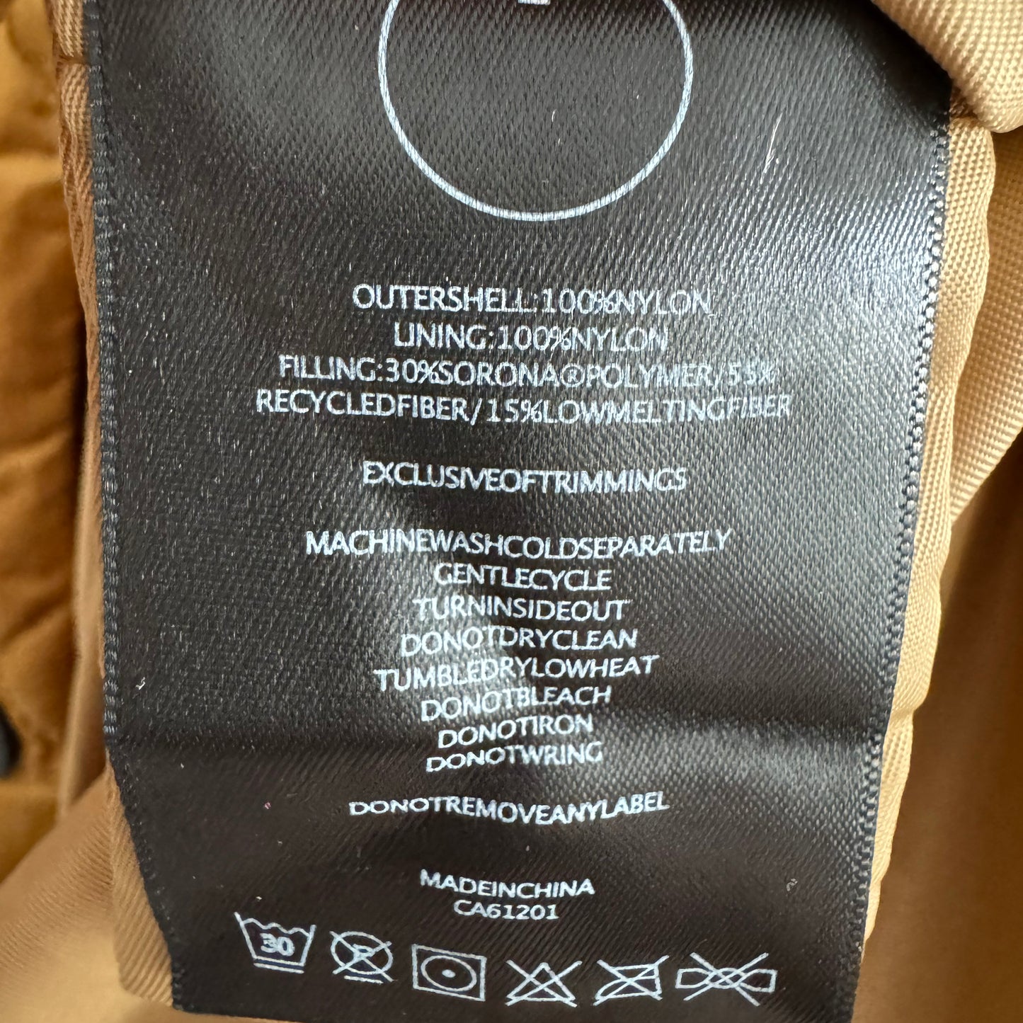 Luxton Quilted "Curve" Coat in Copper/Gold, size Medium