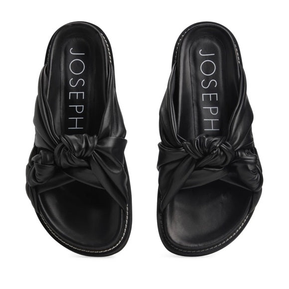Joseph Big Knot sandal in black leather, size 39